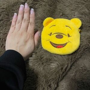 Yellow Bear Face Plush Coin Purse